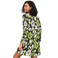 thumbnail image 2 of FORMRS Womens Long Sleeve Nightgowns Crew Neck Sleep Shirt Soft Pajamas Sizes S-3XL, Green Flower Pattern, 2 of 8