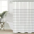 thumbnail image 5 of Modern Stripes Simple Streak Shower Curtain, 72" x 72", Grey Stripe Lines Waterproof Bathroom Curtain Washable Shower Curtain Set with 12 Hooks, 5 of 6
