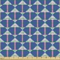 thumbnail image 2 of Abstract Fabric by the Yard, Rhombus Look Repeating Geometrical Squares and Circles, Decorative Upholstery Fabric for Sofas and Home Accents, Violet Blue Pastel Pink by Ambesonne, 2 of 5