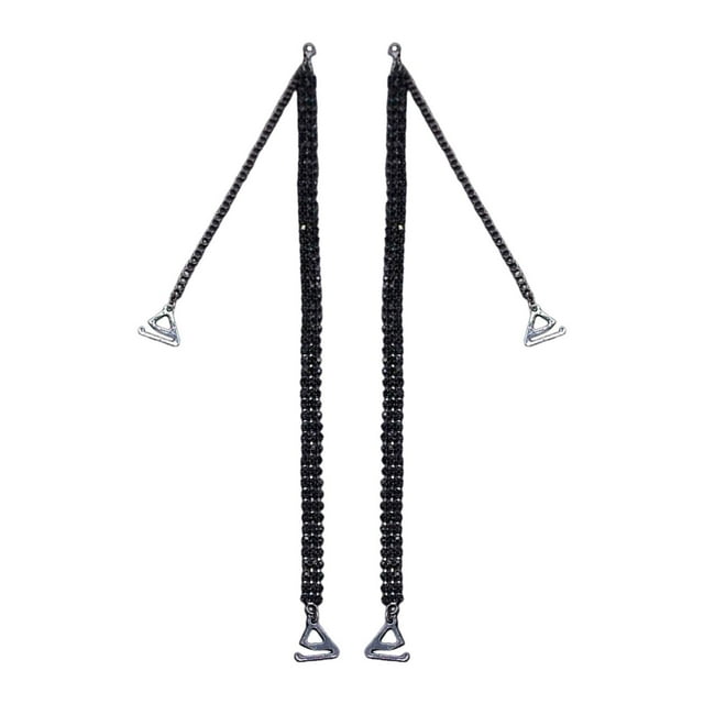 1 Pair Rhinestone Bra Strap Invisible Shoulder Strap Adjustable Nonskid Bra Belt Black 1.8cm Hook