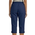 thumbnail image 6 of qelini Linen Cropped Pants for Women Plus size with Pocket Drawstring Elastic Waist Capri Pants Solid Color Workout Pants, 6 of 6