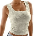 thumbnail image 1 of Womens Square Neck Ribbed Tank Tops Sleeveless Crop Tops Summer Clothes, 1 of 4
