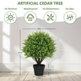 thumbnail image 4 of poetree 24" Artificial Cedar Topiary Ball in Pot – Realistic UV-Resistant Faux Plant for Indoor & Outdoor, Ideal for Seasonal & Year-Round Decor, 4 of 7