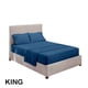 thumbnail image 1 of Juego de ropa de cama para el hogar Sábana de cama Funda de colchón Funda de almohada Juego de ropa de cama de poliéster de color sólido, Azul marino, Rey, 4pcs / set Eigraketly HA6267-39B, 1 of 7