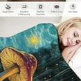 thumbnail image 3 of BCIIG Thin Mushroom Throw Blanket Gift for Men Women, Novelty Vintage Boho Mushroom Moon Landscapes Blanket Throw for Home Couch Bed,Soft Flannel, Vacuum Packaging 60x80in, 3 of 6