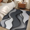 thumbnail image 4 of 4'x6' Area Rugs, Black Grey Ombre Indoor Outdoor Area Rug for Living Room Bedroom, Geometric Abstract Modern Moire Art Washable Bathroom Rugs Kitchen Floor Carpet Mats Home Decor Aesthetic, 4 of 8