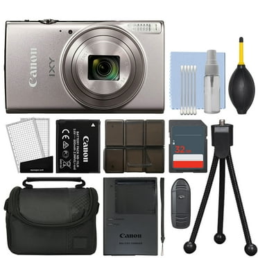 Canon IXY 650 / ELPH 360 20.2MP Digital Camera 12x Optical Zoom Silver  32GB Kit