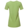 thumbnail image 3 of A2Y Women's Basic Solid Premium Cotton Short Sleeve V-neck T Shirt Tee Tops Sage S, 3 of 6