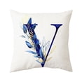 thumbnail image 1 of Throw Pillow Cover Alphabet Flowers 18x18 Inch Square Pillow Protector for Sofa Couch Bedroom Car Home 1pc, 1 of 4