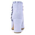thumbnail image 3 of Unique Bargains Women's Ruffle Chunky Heel Ankle Boots, 3 of 5