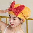 thumbnail image 5 of Toalla de pelo súper absorbente, gorro de ducha con nudo de lazo suave Extrame para niñas/mujeres, 5 of 5