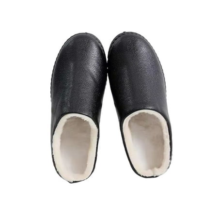 

Rotosw Unisex Warm Shoe Comfort Slippers Soft Plush House Shoes Slip-Resistant Closed Toe Winter Slipper Indoor Waterproof Clogs Men s Black 8