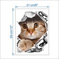 thumbnail image 5 of Paquete de 2 pegatinas para asiento de inodoro, baño, WC, un patrón de animal de gato súper adorable, vista 3D, pegatinas de pared de PVC, calcomanías decorativas, mural artístico, 5 of 5