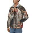 thumbnail image 3 of Honeii Vintage Floral White Horse Print Hoodies for Men, Pullover & Full Zip, Breathable Zip up Hoodie, Sweatshirt-XX-Large, 3 of 5