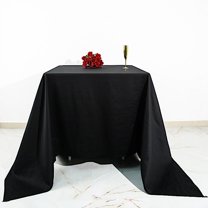 BalsaCircle 90" x 90" Black Cotton Square Tablecloth Reception Catering Dining Table Linens