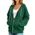 thumbnail image 4 of Womens Long Sleeve Zip Up Hoodies Plus Size Drawstring Comfy Tunic Sweatshirt Casual Lightweight Fall Jackets with Pockets, 4 of 8