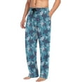 thumbnail image 5 of FREEAMG Blue and White Turtle Pajama Pants for Men, Men's Separate Bottoms, Pure Cotton Comfortable Lounge Pants（187）, 5 of 7