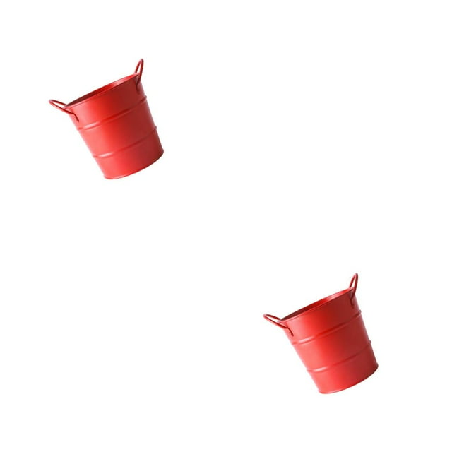 kurtrusly Food Bucket Festival Holiday Dining Hotel Cafe Reusable Washable Ice Cream French Fries Snack Storage Container Red 2Set