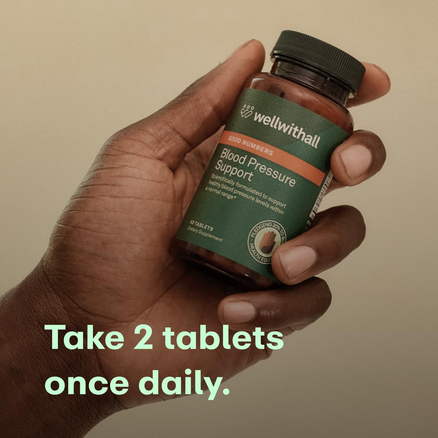 WellWithAll Blood Pressure Support | Supports Healthy Blood Pressure & Circulation | 60 Tablets