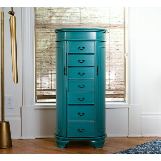 Hives And Honey Daley Oval Standing Jewelry Armoire Turquoise Com Hives And Honey Daley Oval Standing, Enloe Free Standing Jewelry Armoire With Mirror