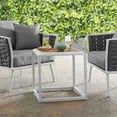 thumbnail image 2 of Modway Stance Table d'Appoint de Patio en Bois d'Aluminium, Blanc et Naturel, 2 of 5