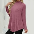 thumbnail image 6 of Karight Womens Fall Tunic Tops Long Sleeve Shirts for Women Turtleneck Lightweight Sweaters Asymmetrical Hem Tops, 6 of 6