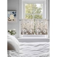 thumbnail image 4 of Half Window Curtain 36 Inches Long, Spring White Floral Window Treatment Curtain Drapes, Watercolor Vintage Beige Flowers Small Tier Curtains for Bathroom Over Sink, 27.5"x36", 2 Panels, 4 of 7