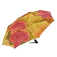 thumbnail image 2 of 21" Inch Auto Open Close Folding Umbrella Windproof Waterproof Full Print 8-Rib Compact Travel Umbrella for Rainy Days Autumn Leaves, 2 of 8