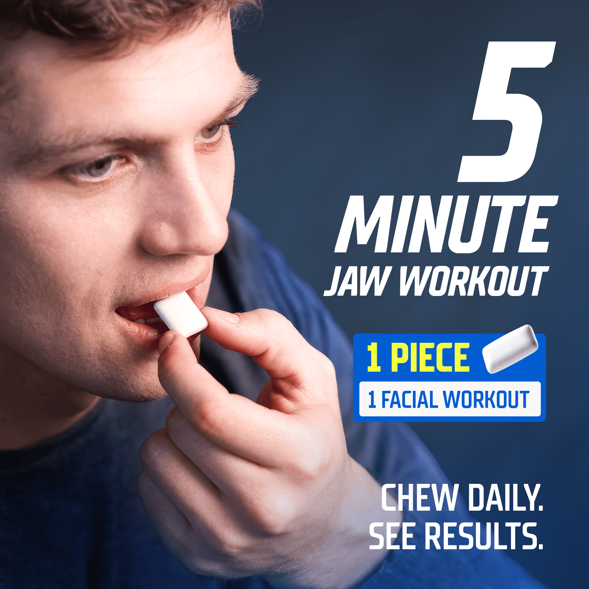 GYMGUM Jawline Ultra Hard Chewing Gum | No Calories, No Sugar, No Artificial Sweeteners | Keto Friendly Mewing Gum for Jaw Training & Exerciser (40 Count (pack of 3), Arctic Mint)