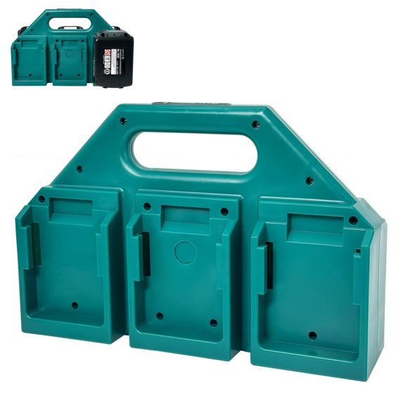 6-Slot Battery Holder for Makita 14V&18V LXT Batteries - Rugged & Portable Storage Case, Compact Organizer for Tool Boxes & Bags, Quick Acc