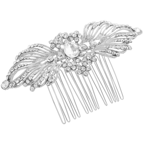 TABLZONE White Rhinestone Hair Clip Comb for Women and Girls, Elegant Hair Accessories, 1 Piece