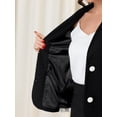 thumbnail image 5 of INSPIRE CHIC Women's Collarless Long Sleeve Button Contrast Color Business Blazer Black S, 5 of 5