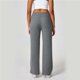thumbnail image 2 of Pantalones deportivos de cintura alta con forro polar for mujer for el invierno de 2026, pantalones de pierna ancha de punto con control de barriga y cordón, 2 of 9