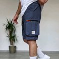 thumbnail image 3 of Men's Shorts Sports 2025 Summer Solid Color Sports Fitness Outdoors Shorts with Pockets Button Short Pants, 3 of 5