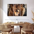 thumbnail image 3 of Elephant Stock Tough Lion Head Wall Art - Horizontal Multi Panel Canvas - Living Room Wall Decor - Animal Multi Panel - Brown And Black Decor - 57" x 36", 3 of 8