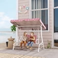 thumbnail image 2 of Qaba Kids Porch Swing with 2-Seater, Safety Belts, Adjustable Canopy, Pink, 2 of 10