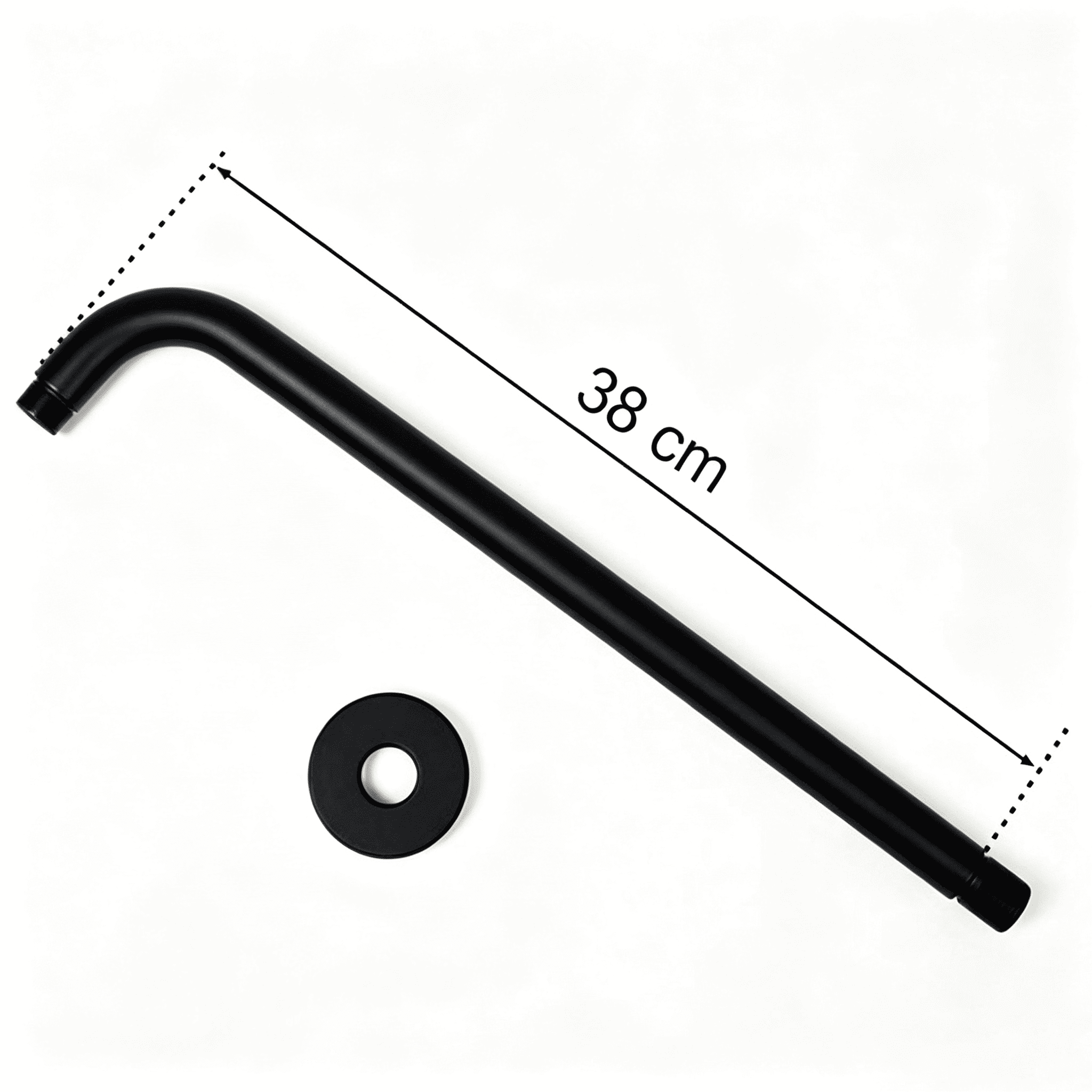 Shower Arm, Extra Fixed Arm with Flange, Stainless Steel Wall-Mounted ShowerHead Arm
