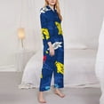 thumbnail image 4 of Kll Cartoon Shark Print Women'S Long Sleeve Pajamas With Pants Sleepwear Loungewear 2 Set-X-Large, 4 of 9
