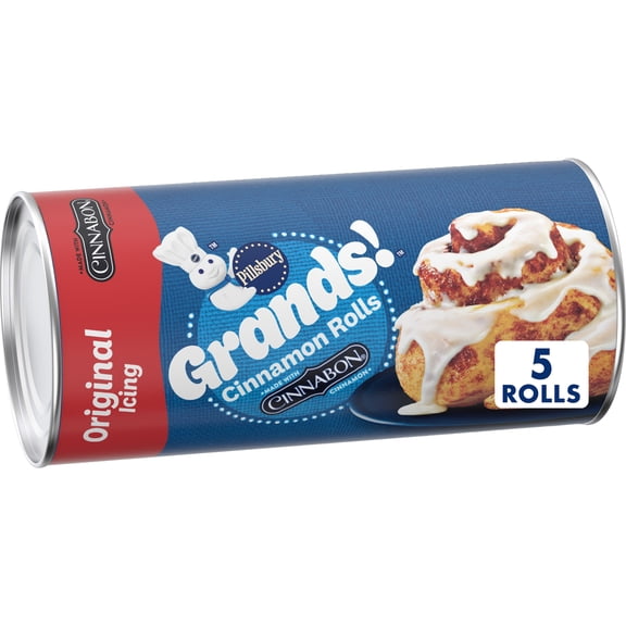 Pillsbury Grands! Cinnamon Rolls, with Cinnabon Cinnamon and Original Icing, 5 Count, 17.5 oz