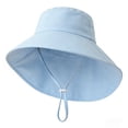 thumbnail image 3 of LYHaoo Sun Kids Fisherman Hat For Boys Girls UPF 50+ Outdoor Summer Beach Play Wide Brim Cap Lightweight Adjustable Bucket Hat,Blue, 3 of 5