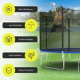 thumbnail image 4 of Trampoline Safety Net, 8 10 12 14 15 16Ft Weather-Resistant Replacement Enclosure Net for Round Frame, with Double-Headed Zippers, Protection Buckles & Enhanced Hook, Poles Not Included, 4 of 7