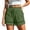 Army Green, variant on Women's Elastic Waist Lace Trim Gauze Shorts Casual Summer Lightweight Breathable Trousers with Pockets