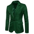 thumbnail image 2 of SWSMCLT Men's Business Casual Suit Jacket Sport Coat Slim Fit Notch Collar Snazzy Split Suit Separate Long Sleeve Green 38, 2 of 3