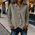 thumbnail image 4 of Tqcoqu Women's Waffle Knit Button Down Shirt,Point Collar Long Sleeve Asymmetric Irregular Hem Loose Casual Blouse Tops,2026 Fall Winter Trendy Clothes,Khaki Women's S-XXL, 4 of 8