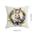thumbnail image 3 of Matoen Spring Bunny Throw Pillow Covers 18x18, Rabbit Spring Decorative Pillows Case Soft Linen Cushion Covers for Couch Sofa Patio Garden Spring Decor, 3 of 6