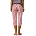 thumbnail image 7 of Lenpel Cotton Linen Capri Pants for Women Lightweight Striped Elastic Waist Cropped Trousers Fashion Side Slit Button Capris, 7 of 7