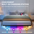 thumbnail image 5 of Einfach King Size Floating Bed Frame with Smart LED Light and Built-in Charging Station, Metal Platform Bed with Heavy Duty Slat, Noise-Free, Black, 5 of 11