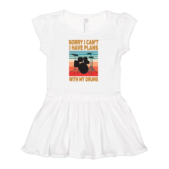 Inktastic Drummer Funny Retro Plans With My Drums Girls Baby Dress