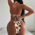 thumbnail image 5 of Gibobby Trajes de Baño para Mujer Traje de baño de dos piezas con cordones y estampado de girasol a la moda de verano para mujer, traje de baño sexy de d(Blanco,G), 5 of 5