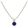 thumbnail image 4 of Paris Jewelry 18K Rose Gold 1ct Blue Sapphire Round 18 Inch Necklace and Earrings Set Plated by PJ Jewelry, 4 of 5